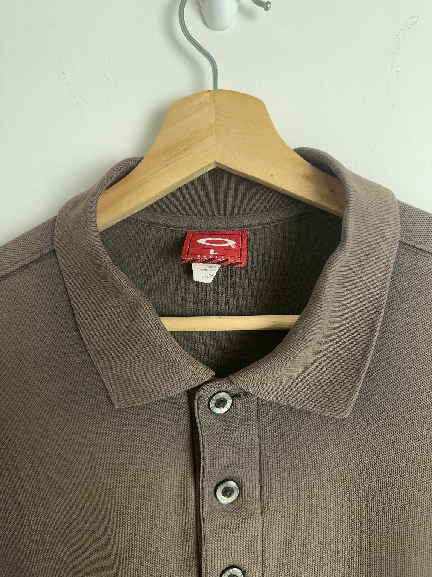 Vintage Oakley Brown Cotton Polo (L)