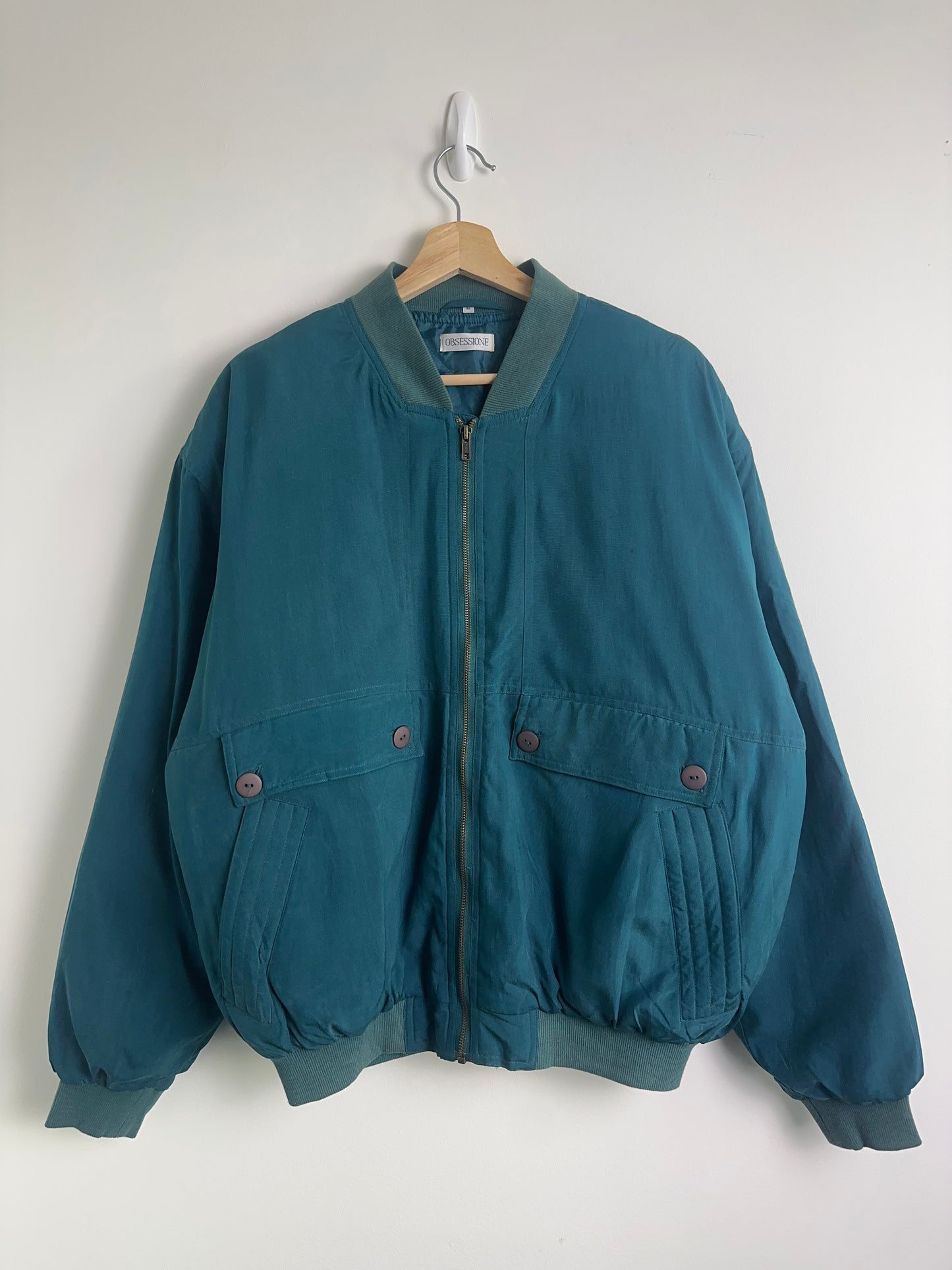 Vintage Silk Bomber Jacket (L)