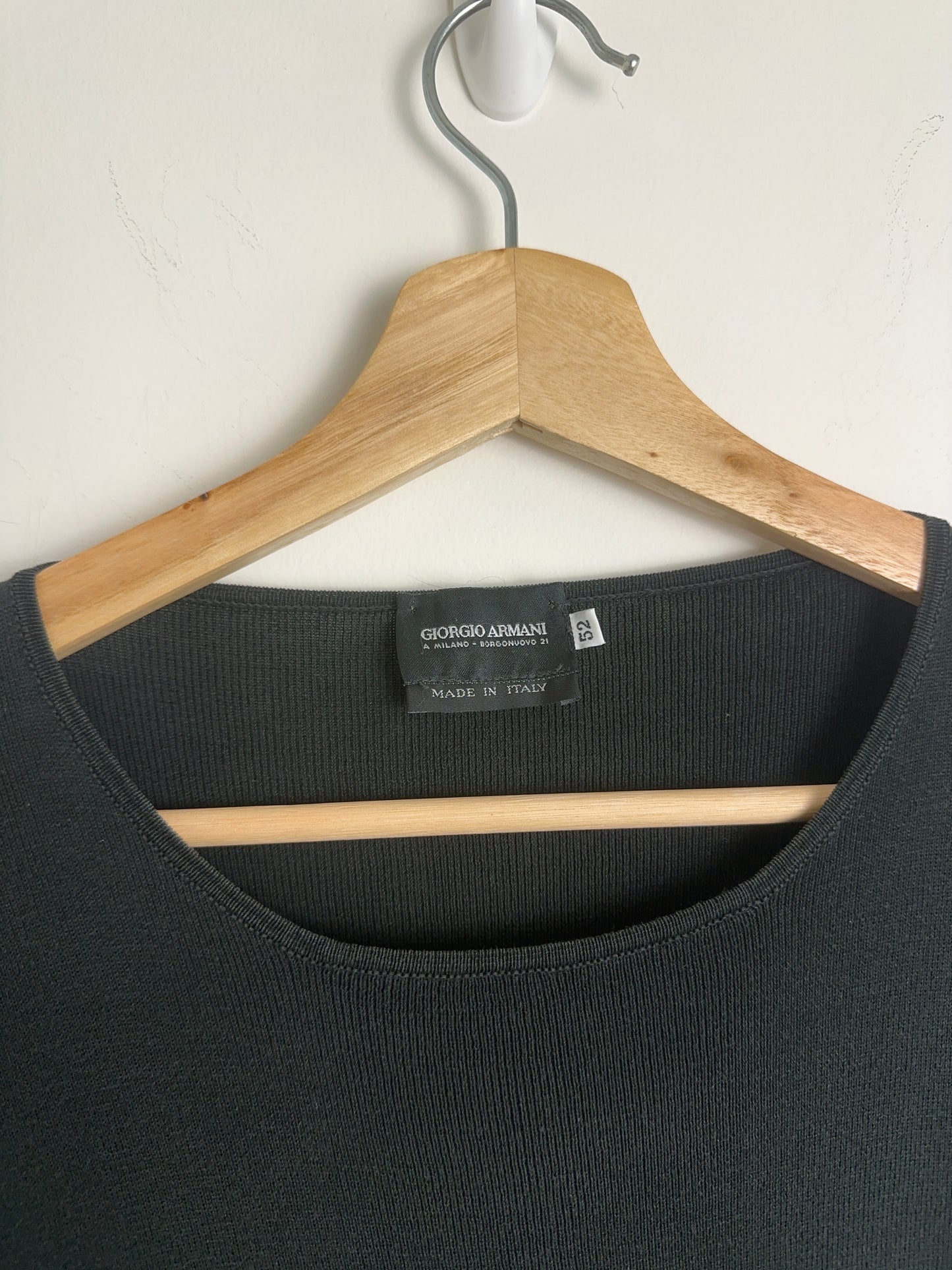 80s Giorgio Armani Ribbed Cotton Tee (M)