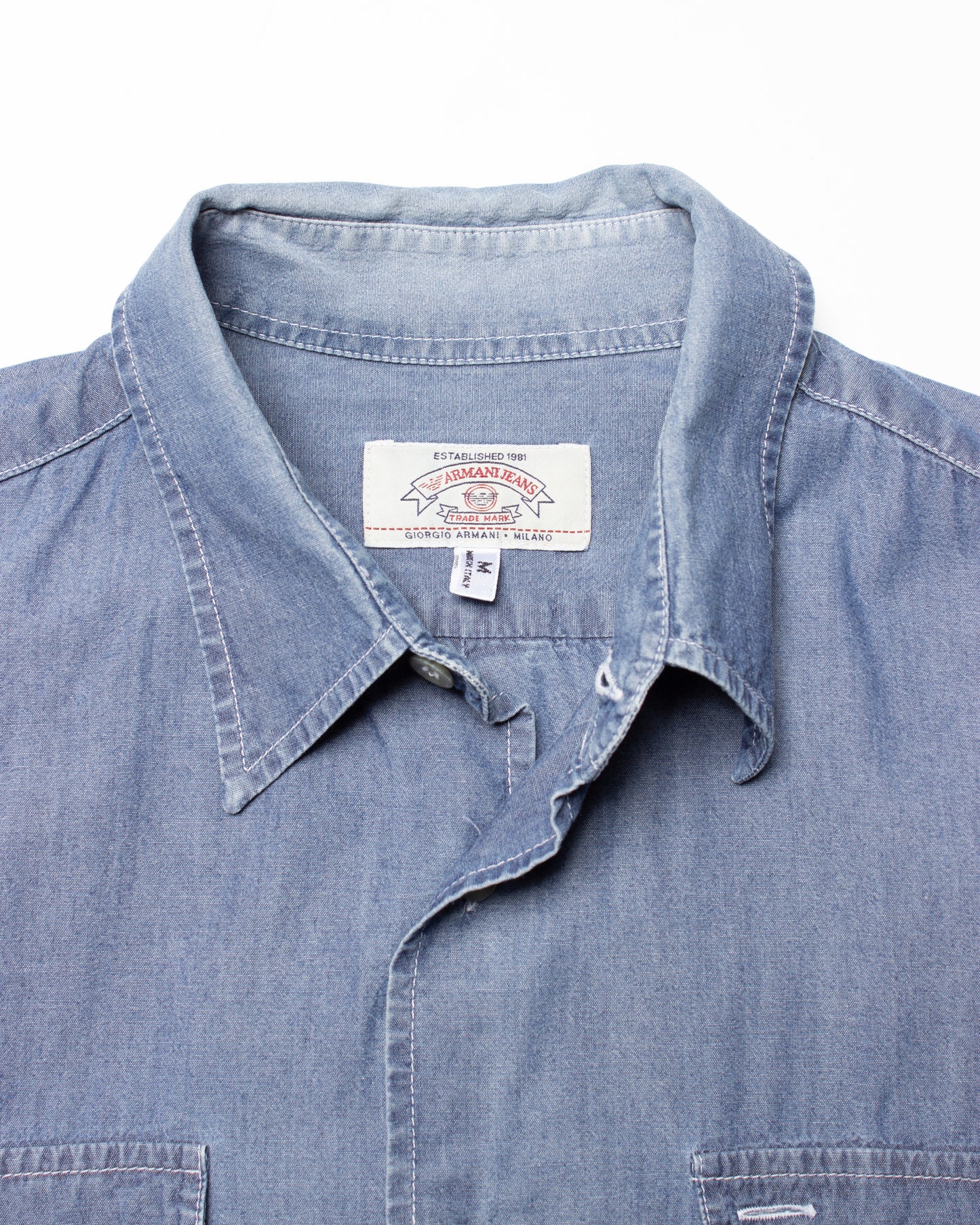 Vintage Armani Jeans Chambray Shirt (S)