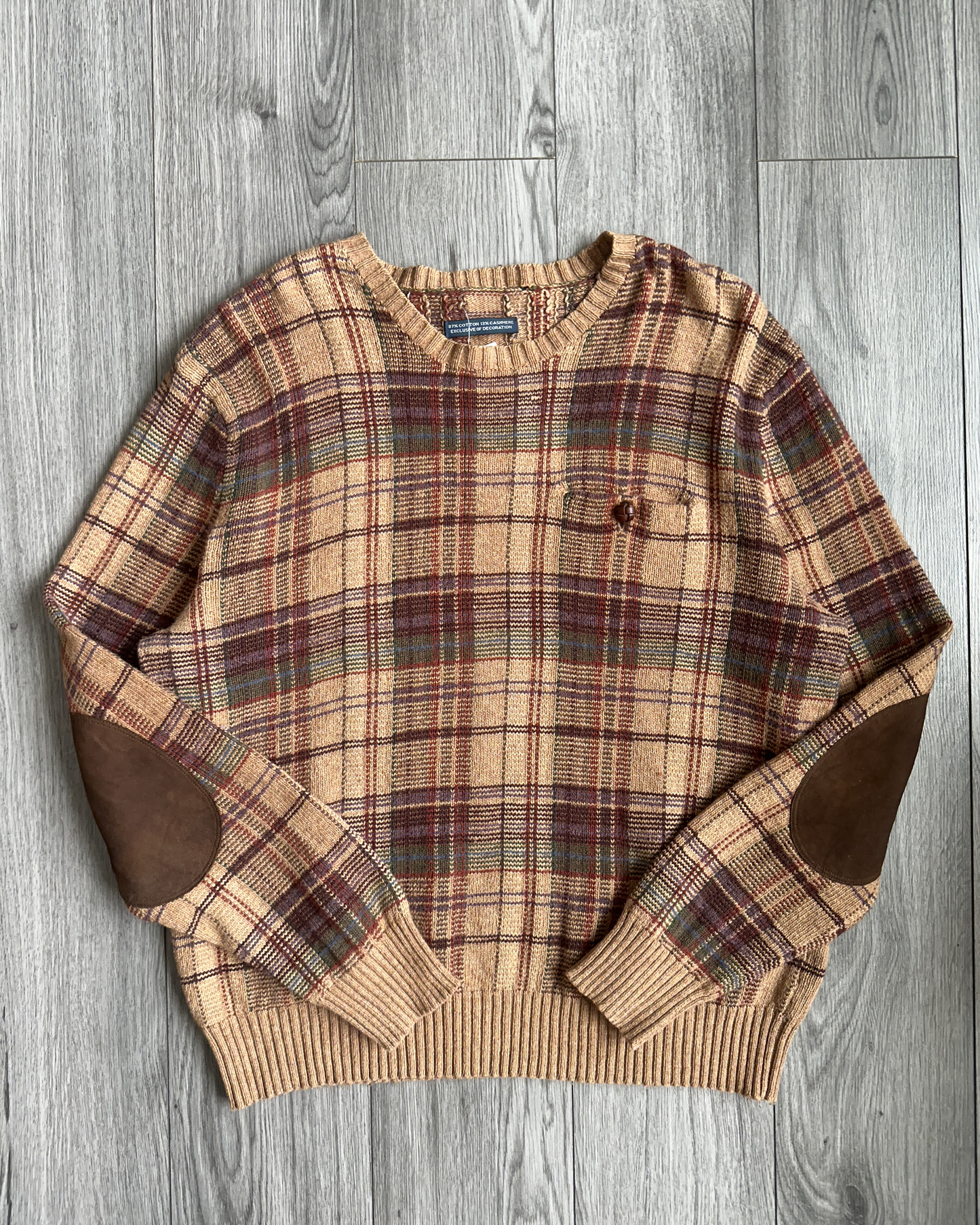 Vintage Polo RL Plaid Knit (M)