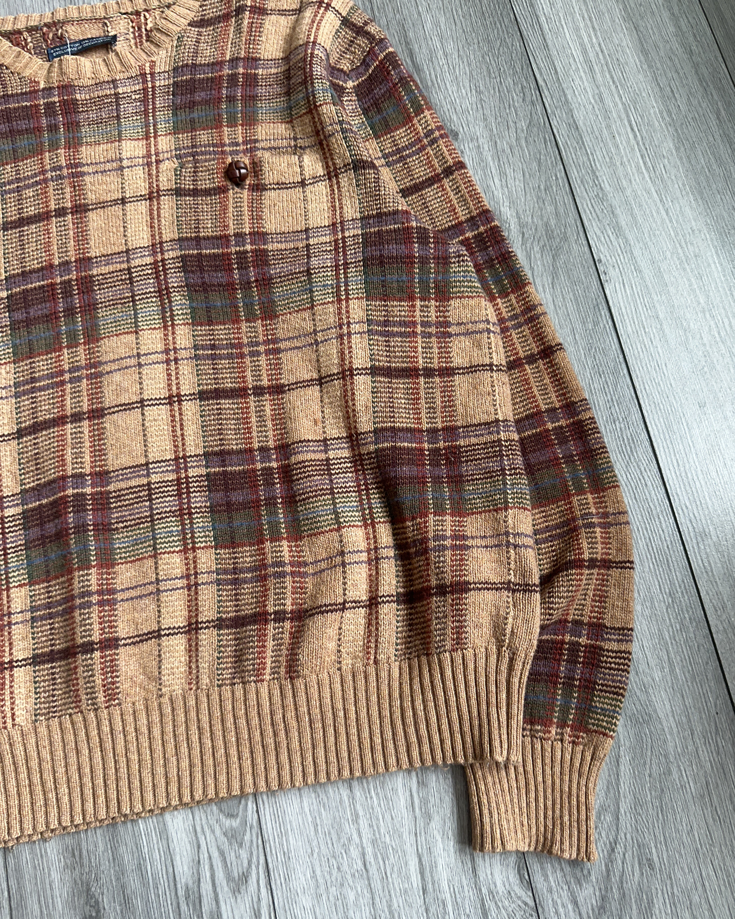Vintage Polo RL Plaid Knit (M)