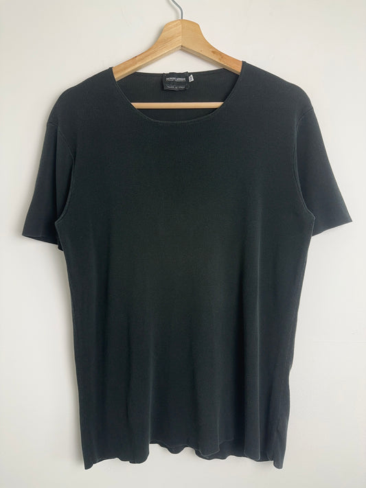 80s Giorgio Armani Ribbed Cotton Tee (M)