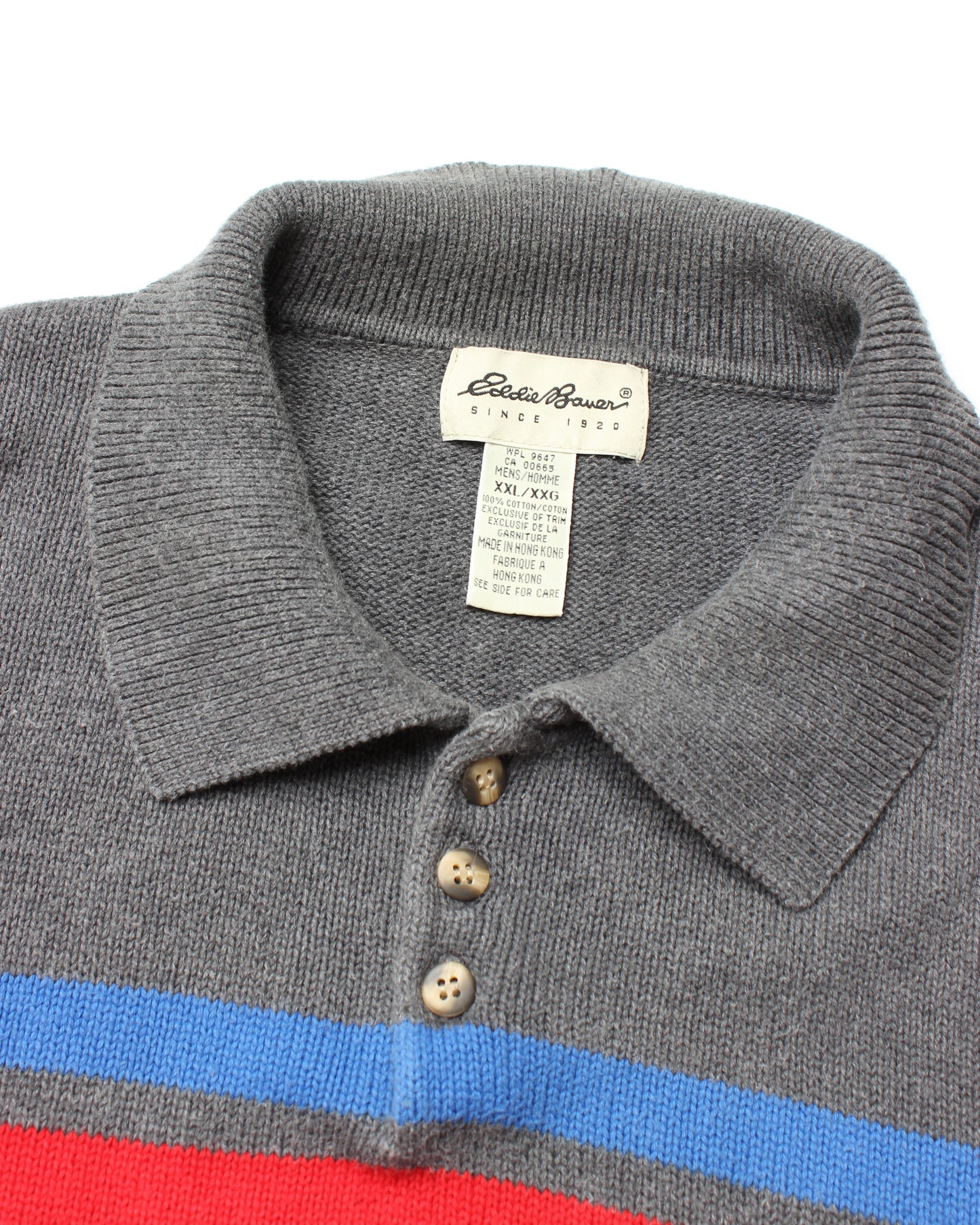 Vintage Eddie Bauer Cotton Knit Collared Pullover (XL)