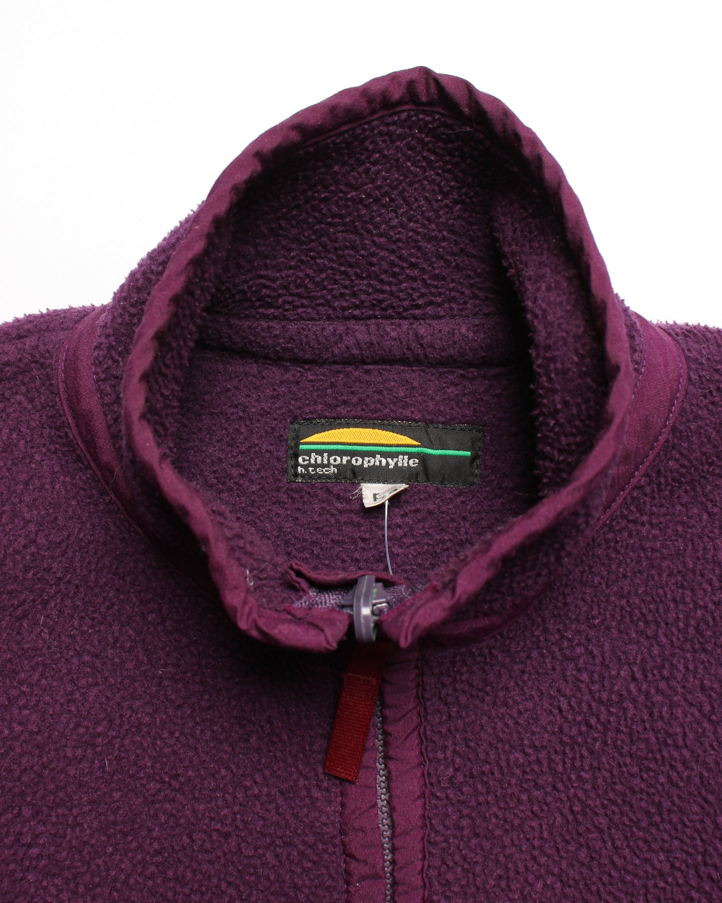 1990's Chlorophylle Wine Fleece Zip Up (S)