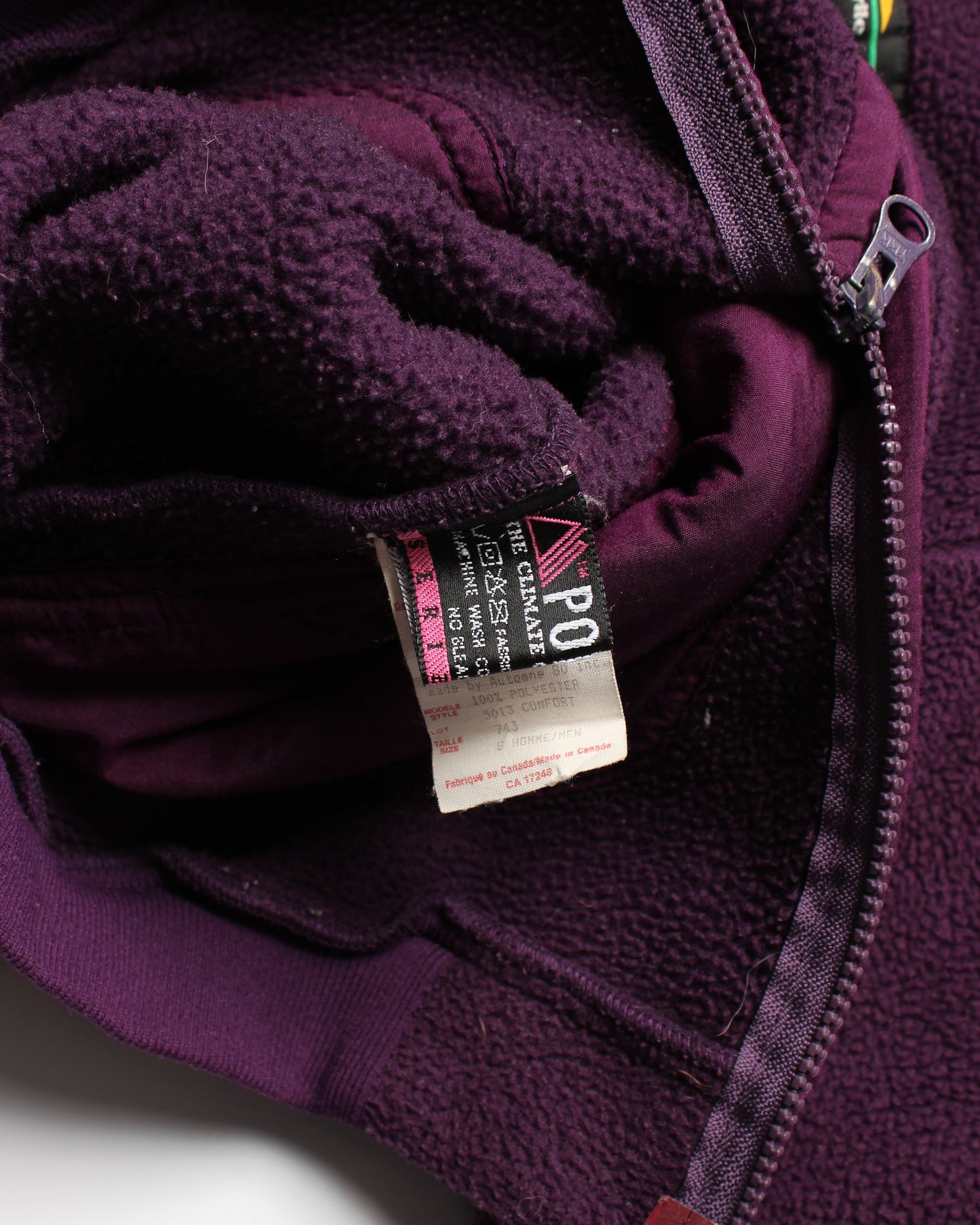 1990's Chlorophylle Wine Fleece Zip Up (S)