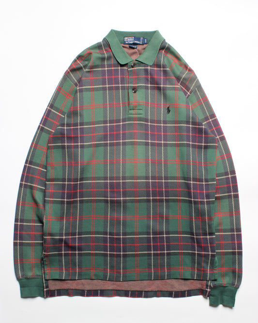 1990's Polo Ralph Lauren Plaid Rugby Top (M)