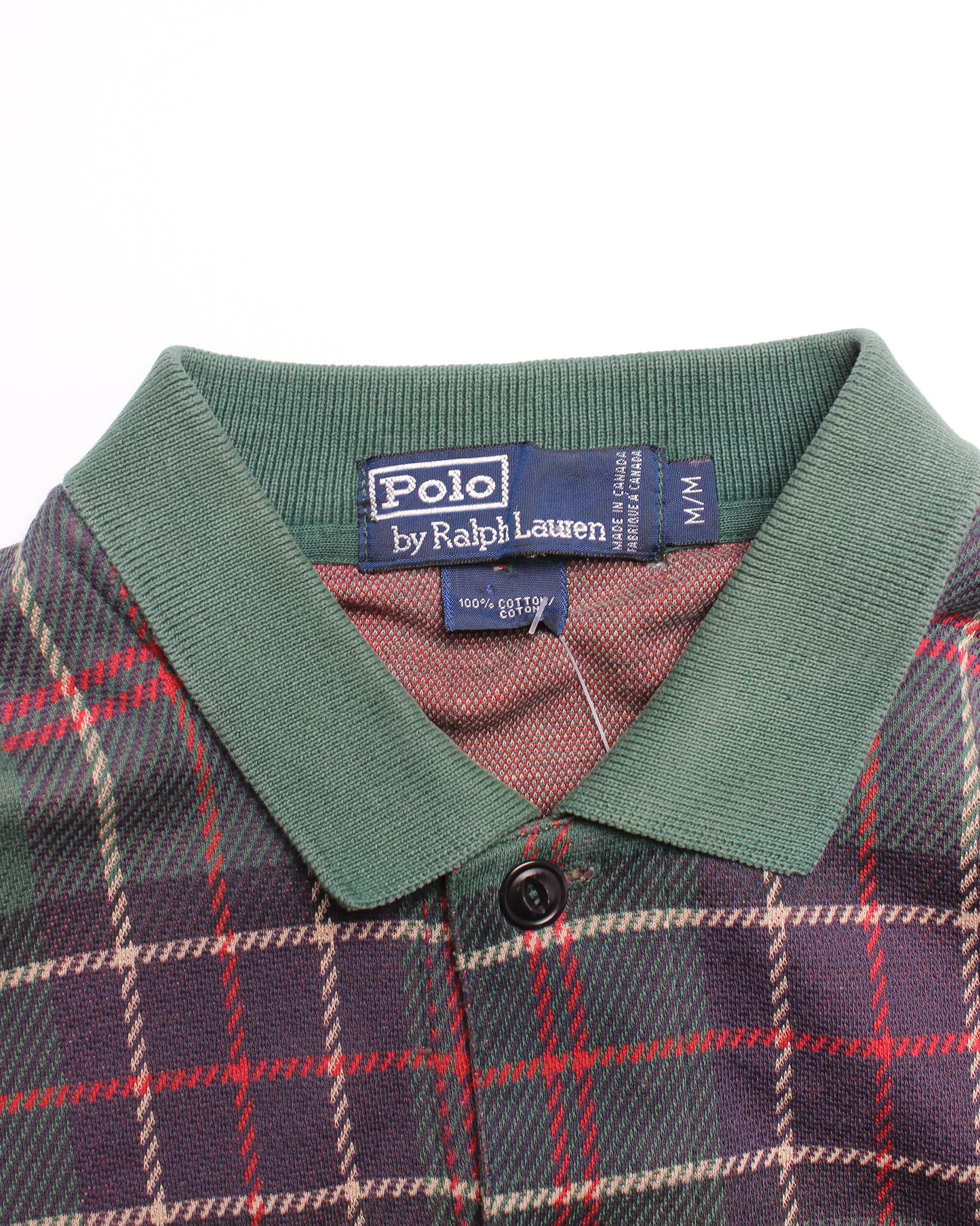 1990's Polo Ralph Lauren Plaid Rugby Top (M)