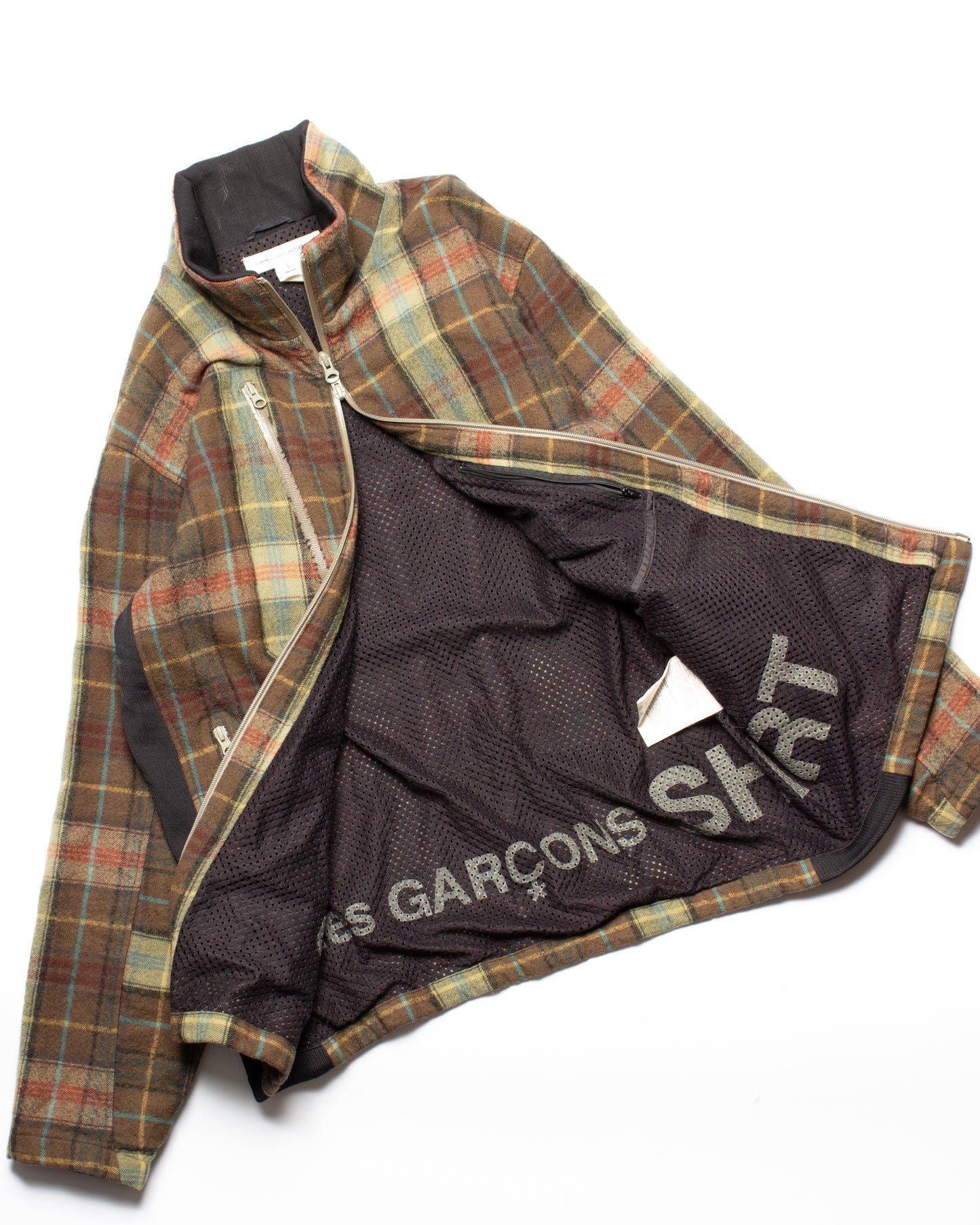 2008 CDG Shirt Wool Plaid Jacket (L)