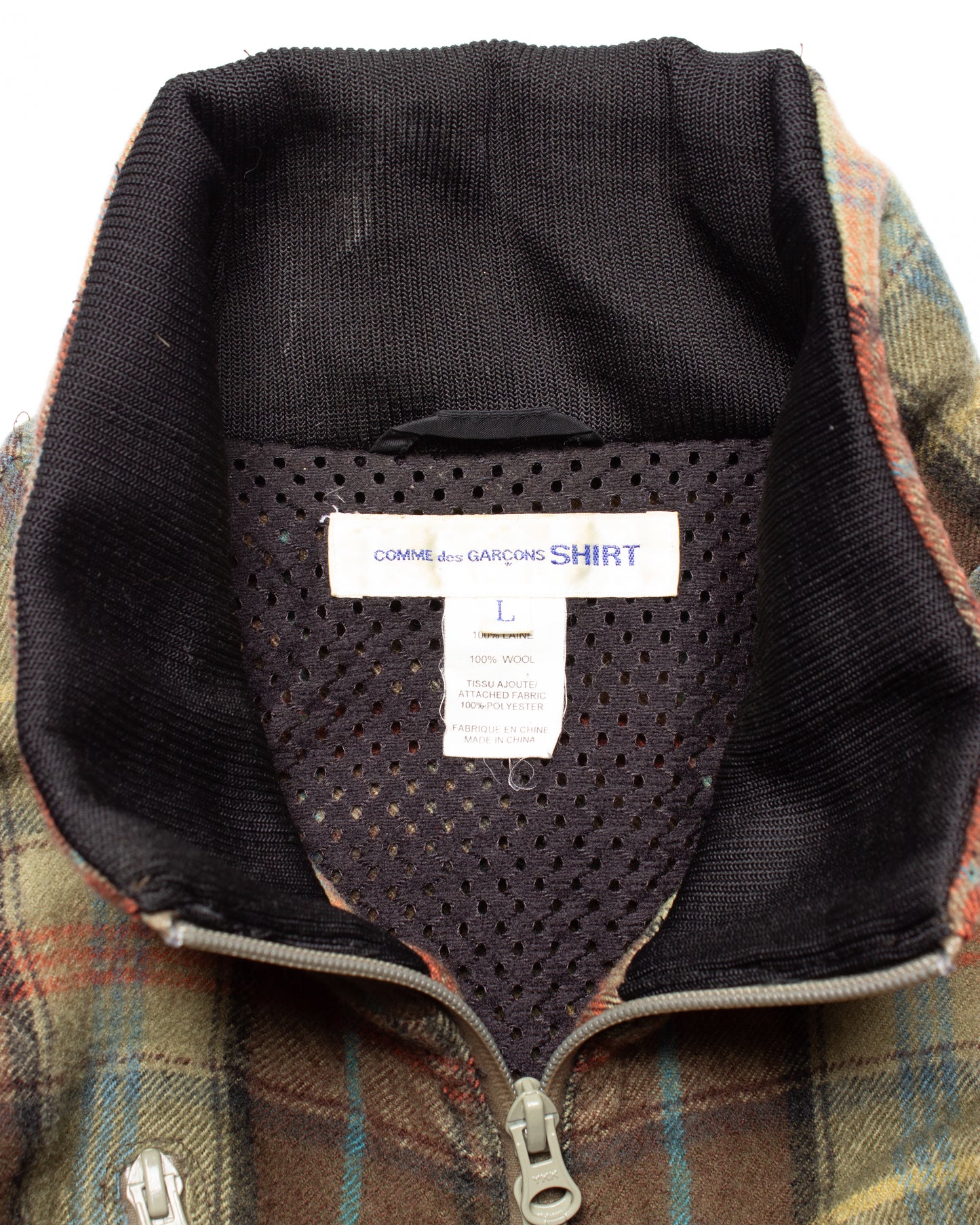 2008 CDG Shirt Wool Plaid Jacket (L)