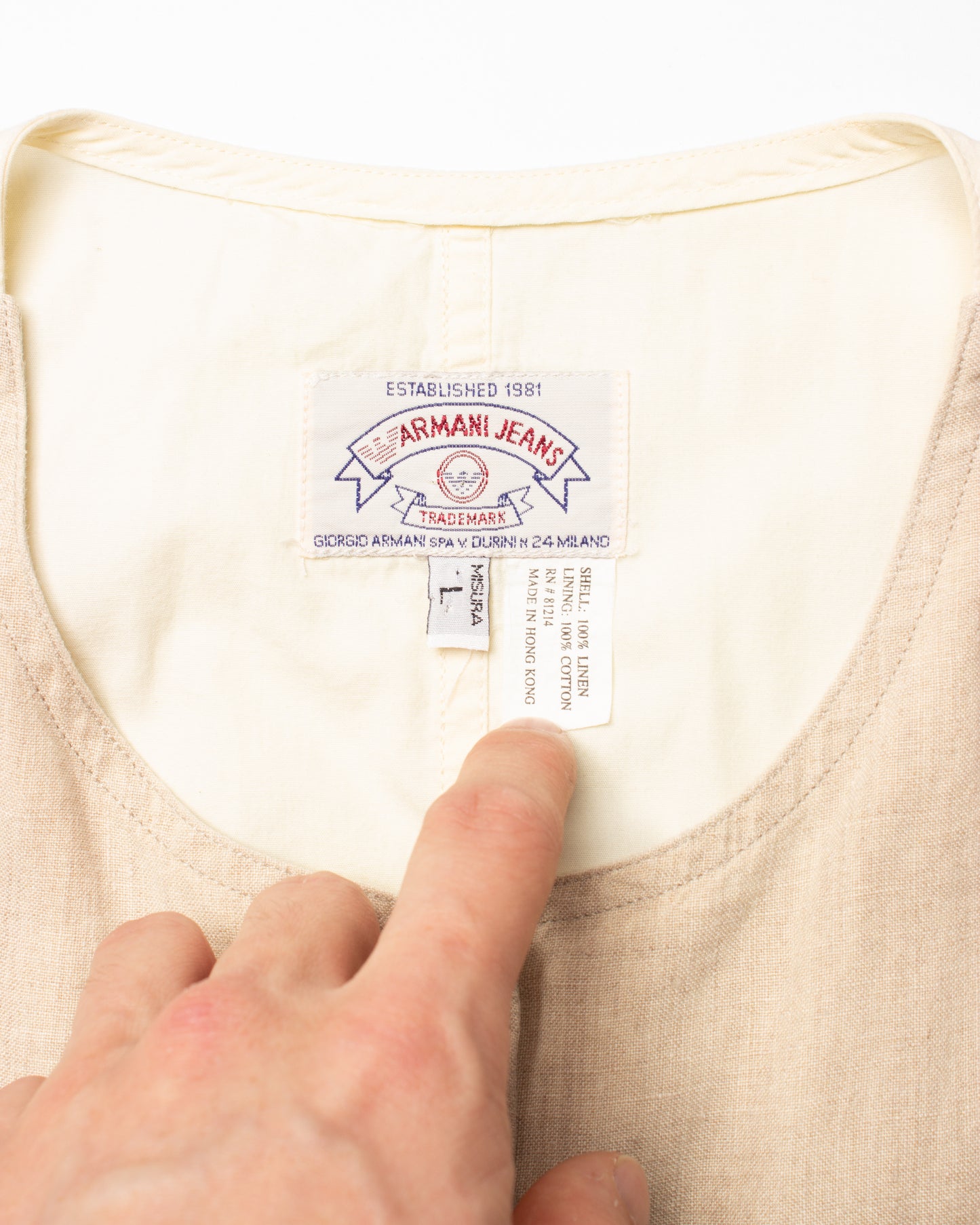 1990's Armani Jeans Linen Vest (L)