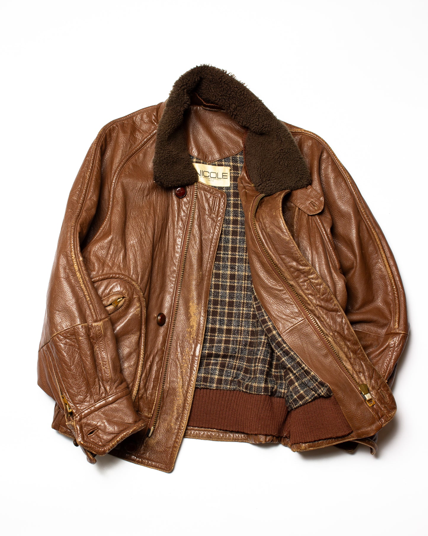 1980's Nicole by Mitsuhira Matsuda Leather Bomber (M-L)