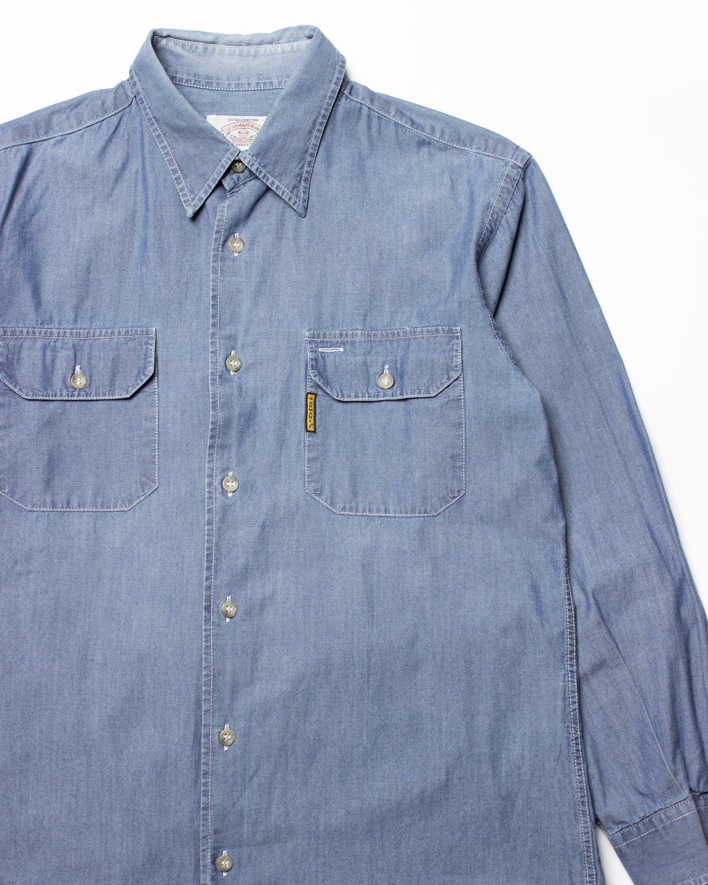 Vintage Armani Jeans Chambray Shirt (S)