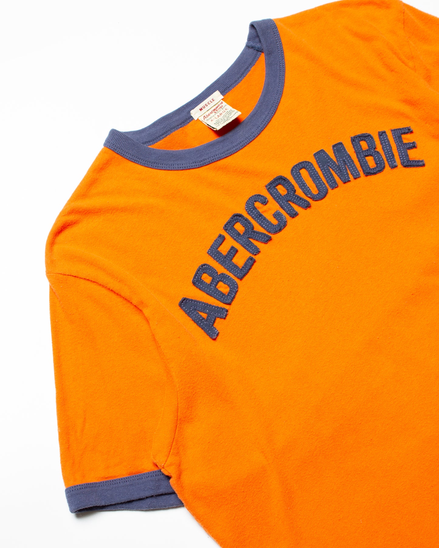 2000's Abercrombie Felted Logo Tee (L)