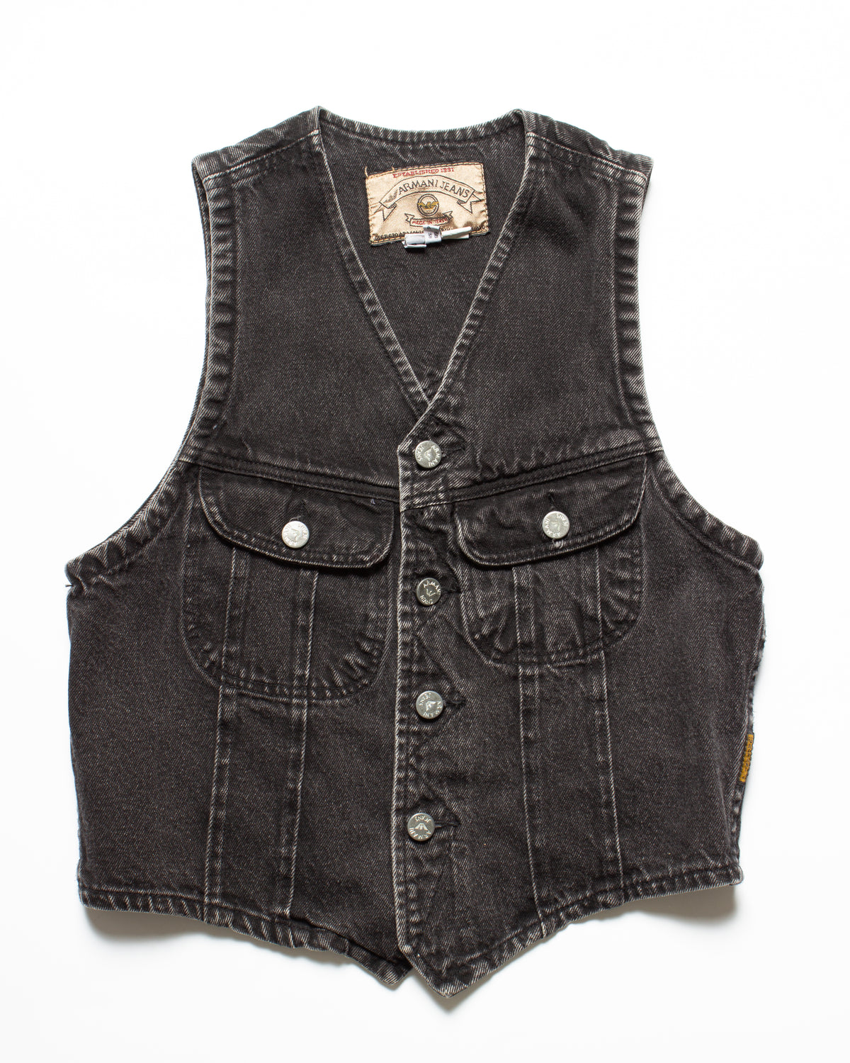 Vintage Armani Jeans Gold Label Denim Vest (S)
