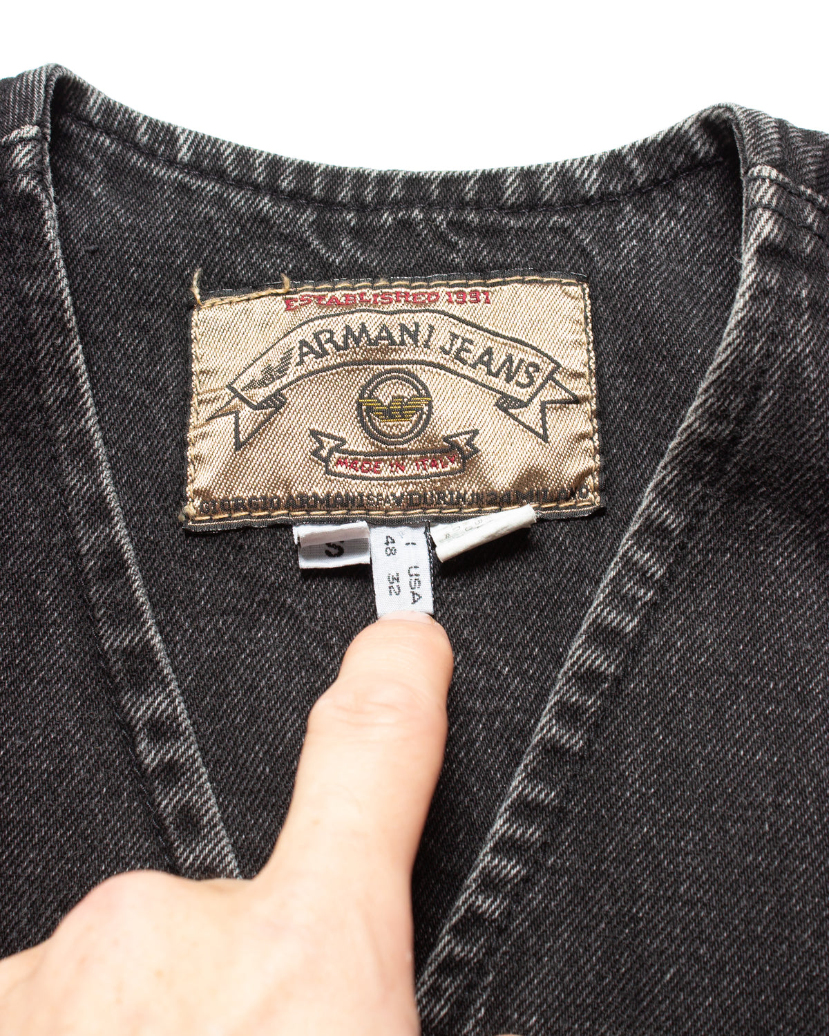 Vintage Armani Jeans Gold Label Denim Vest (S)