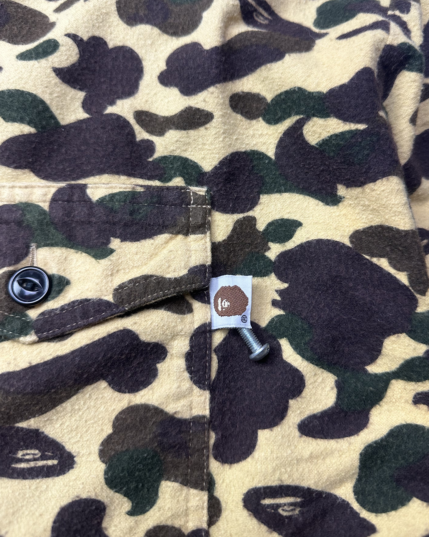 90's Bape Camo Chamois Shirt (L)