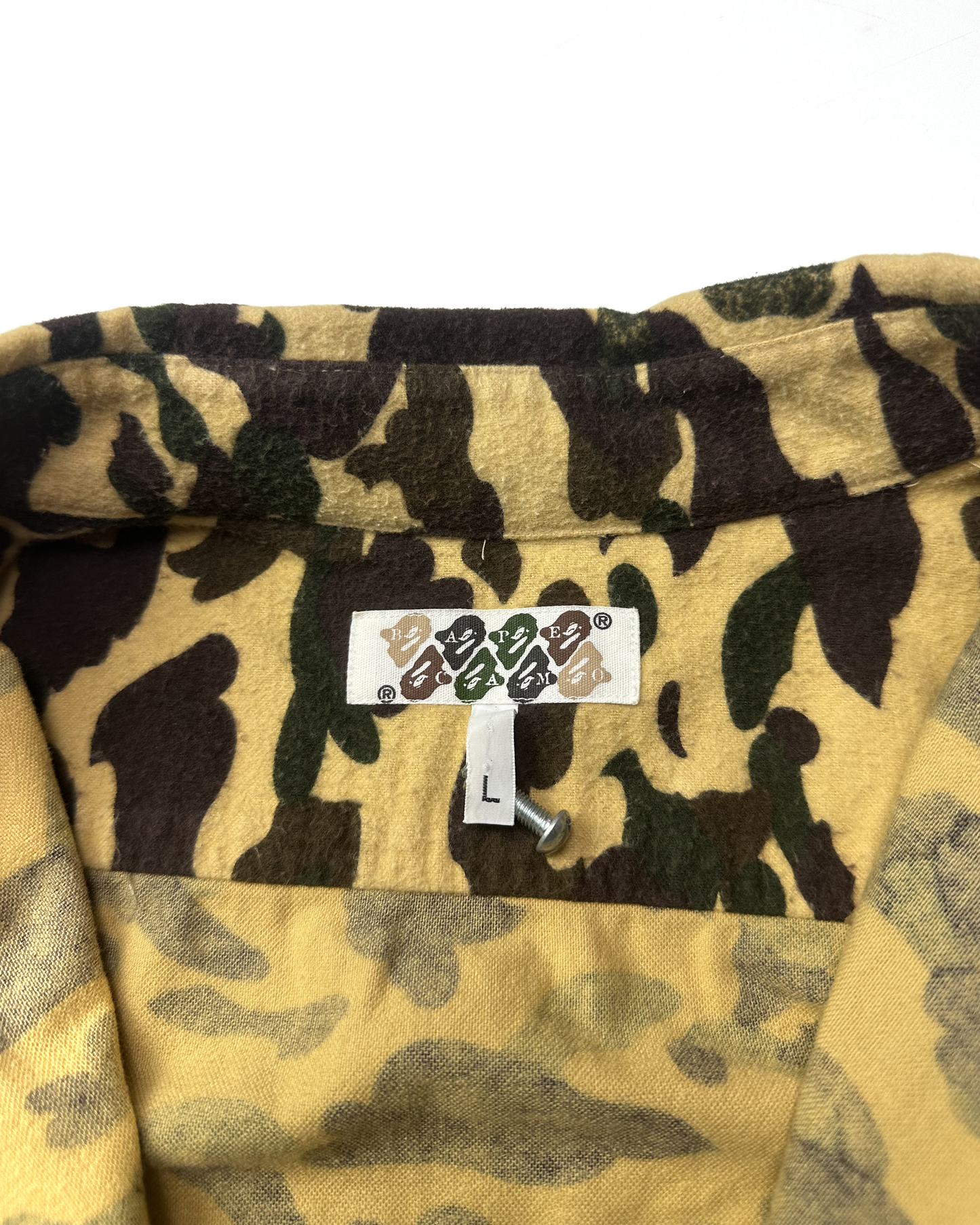 90's Bape Camo Chamois Shirt (L)