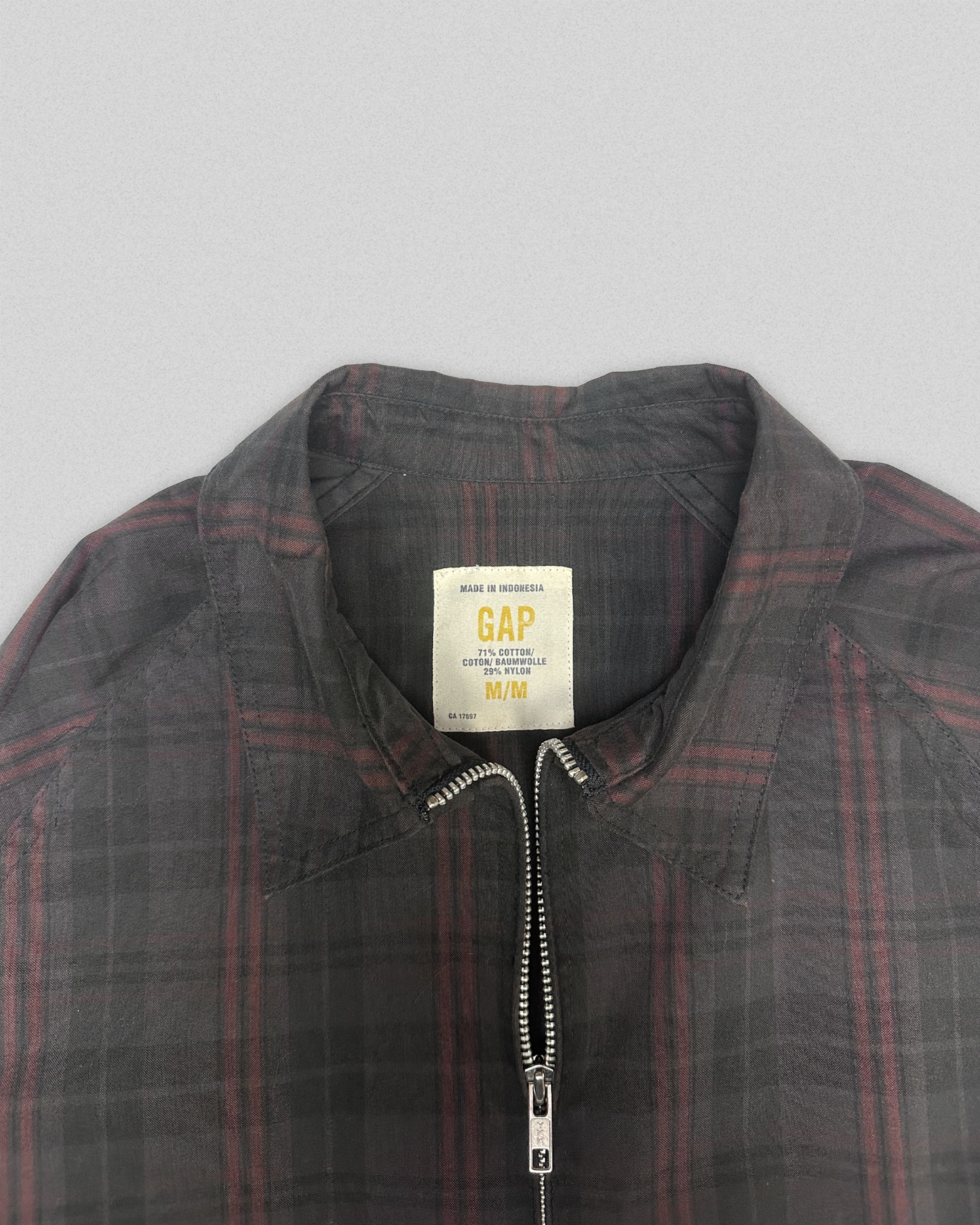 02' GAP Plaid Collared Jacket (M)