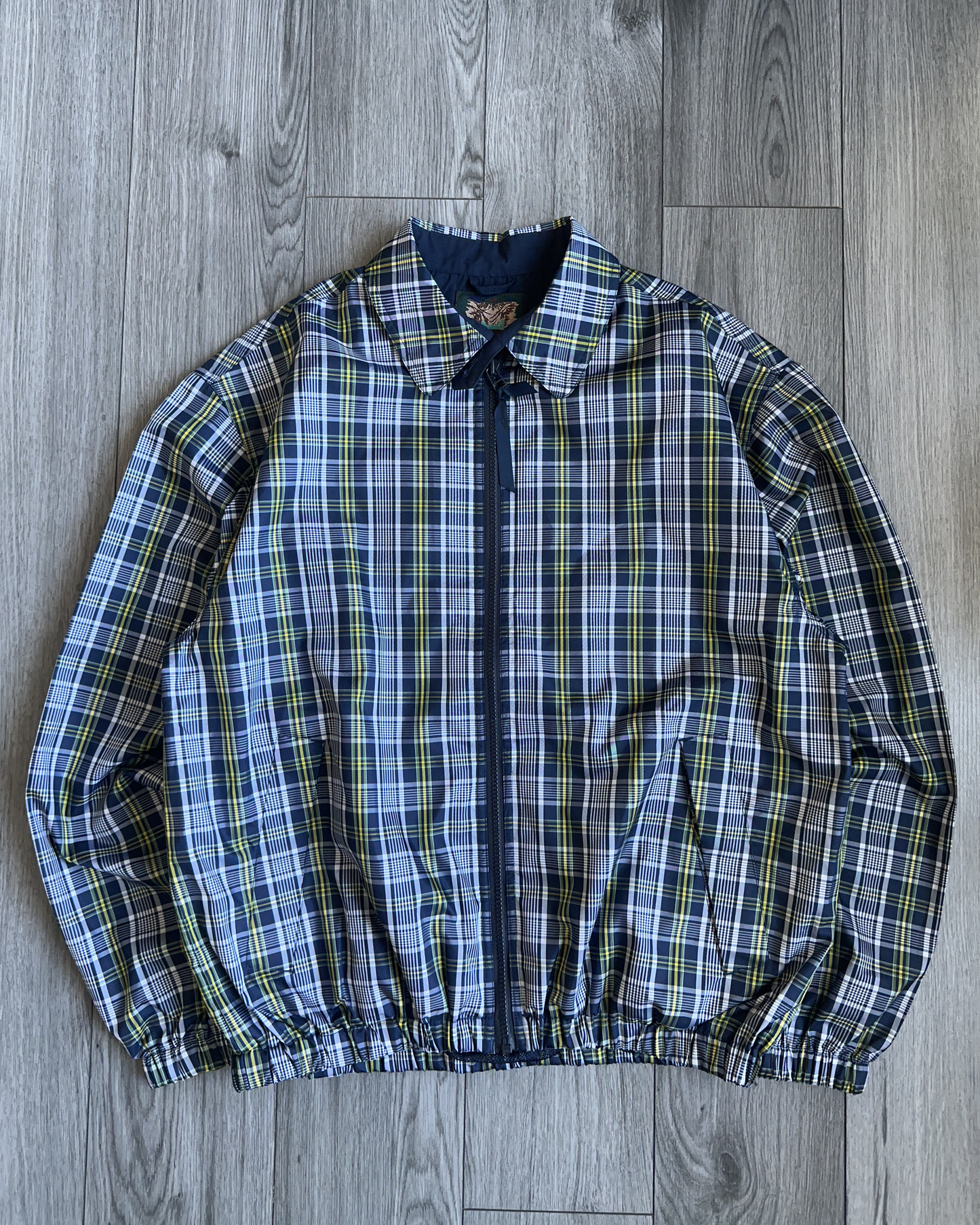 Vintage Plaid Nylon Swing Jacket (M)