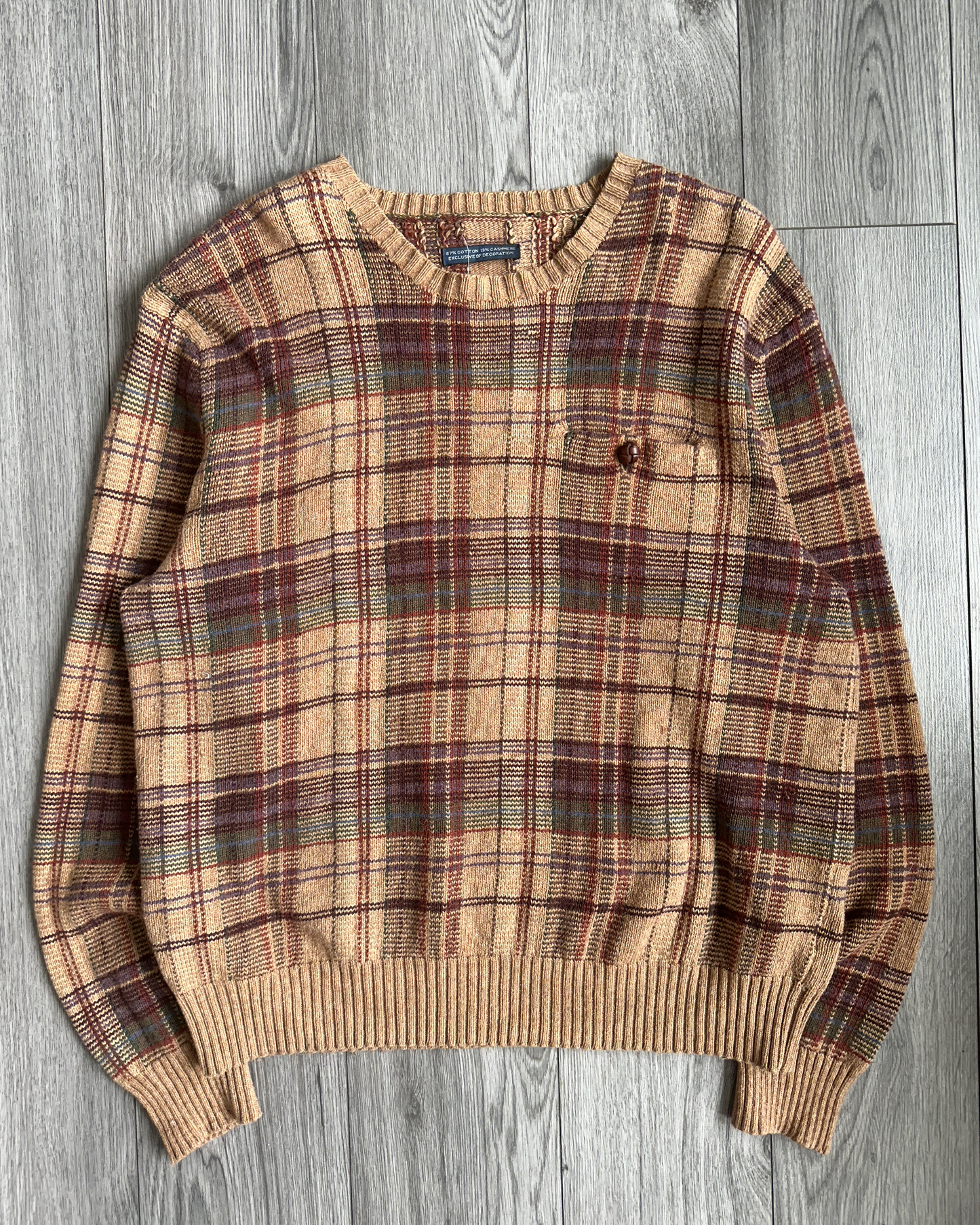 Vintage Polo RL Plaid Knit (M)