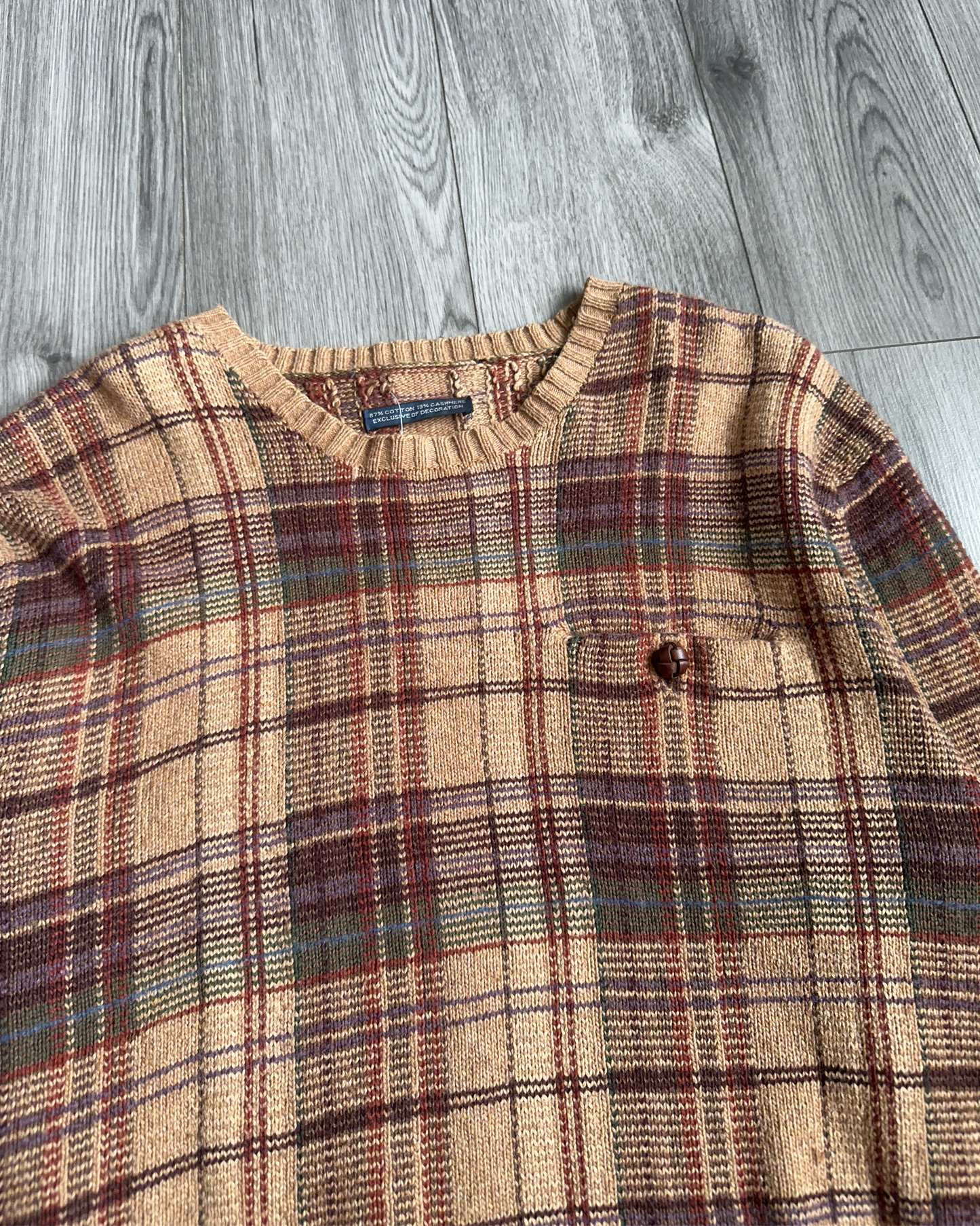 Vintage Polo RL Plaid Knit (M)