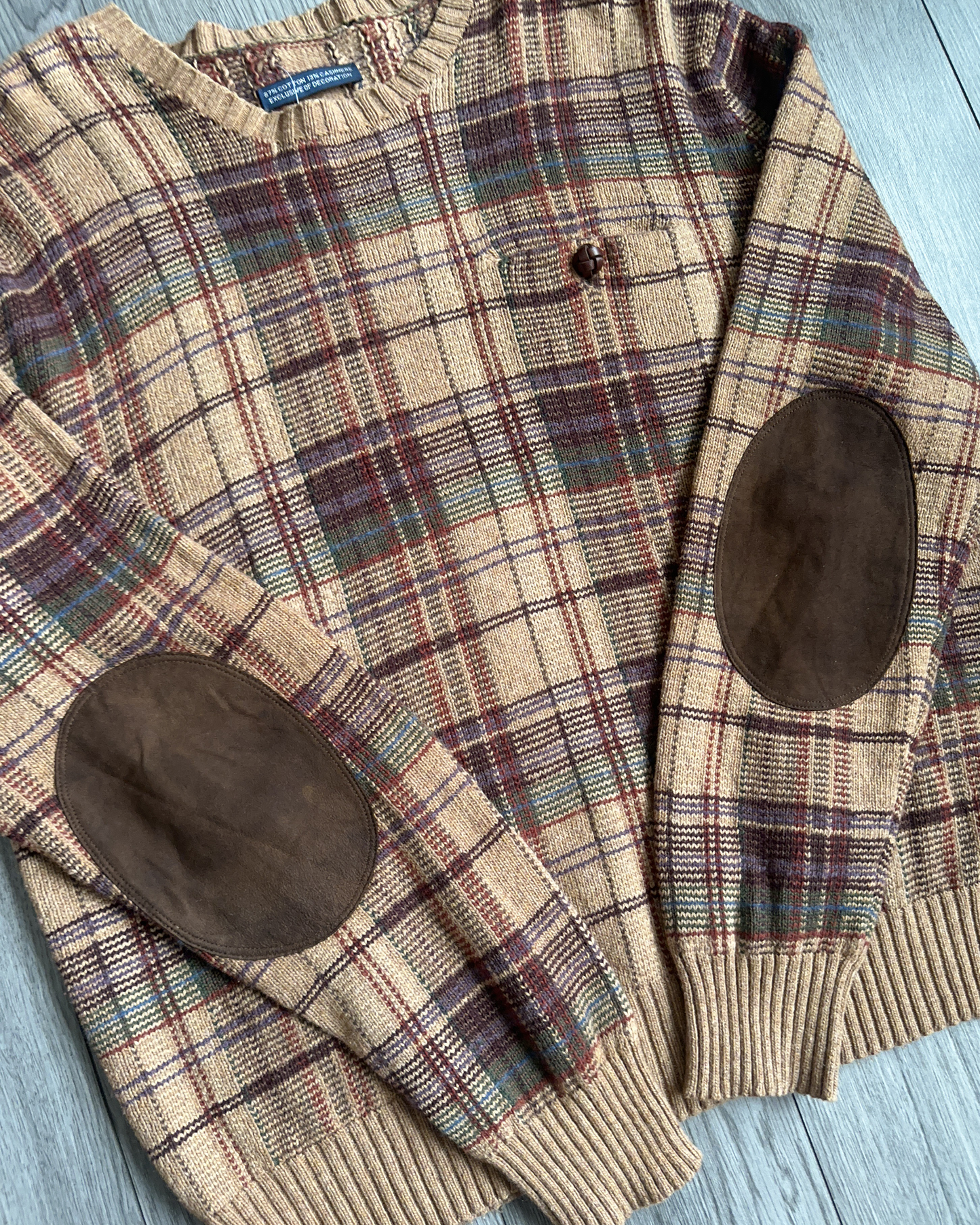 Vintage Polo RL Plaid Knit (M)